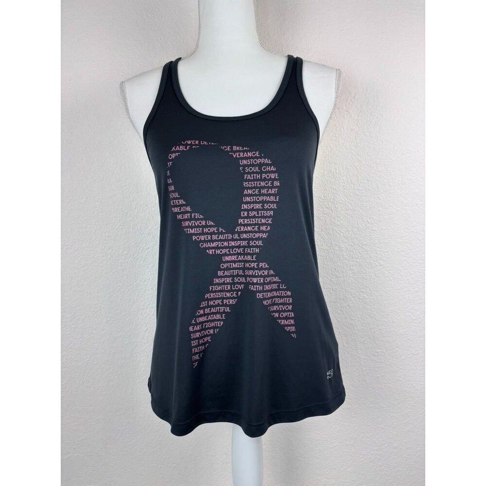 Splits59 women's small grey breast cancer awareness racer back athletic tank top